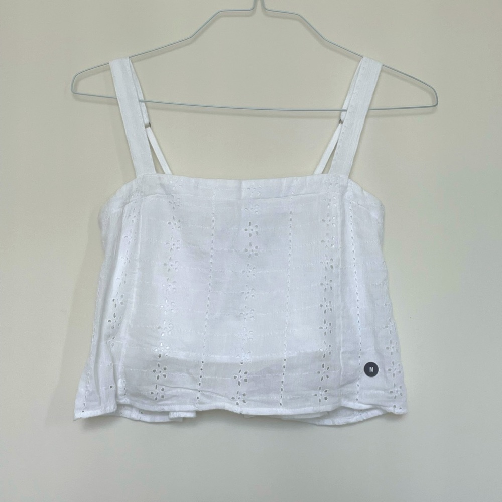New white eyelet tank